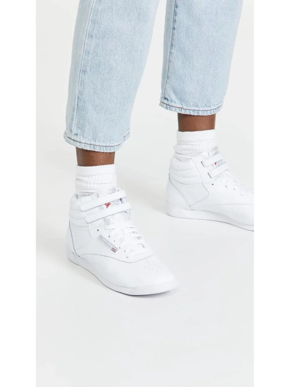 Women's White Freestyle Hi High Top Lightweight Sneakers Basketball Shoes